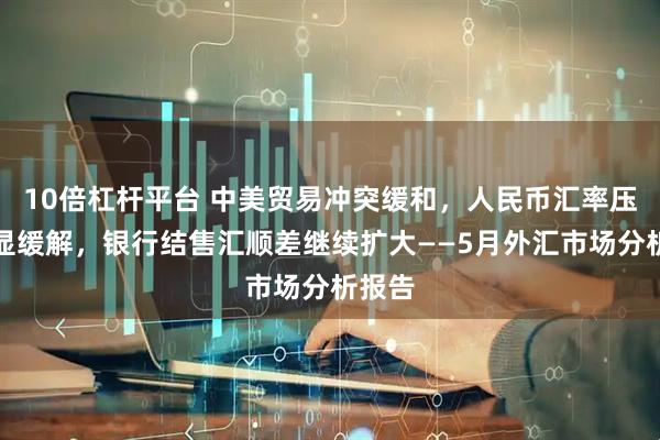 10倍杠杆平台 中美贸易冲突缓和，人民币汇率压力明显缓解，银行结售汇顺差继续扩大——5月外汇市场分析报告